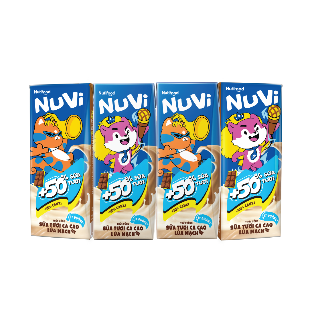 NuVi Thức Uống Sữa Tươi Cacao Lúa Mạch