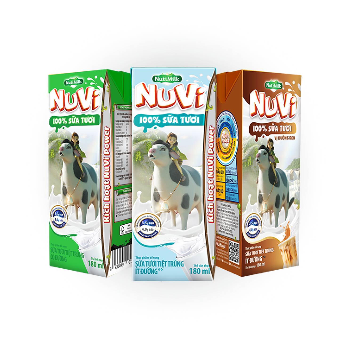 NuVi 100% Sữa Tươi Đạm Cao Từ Bò Ăn Thảo Mộc